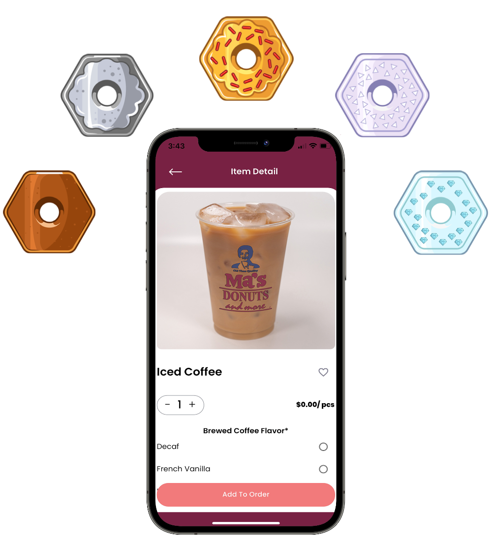 Ma's Donuts app showing member status levels